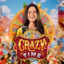Live Casino logo of Crazy Time from Evolution at Rocket Riches Casino
