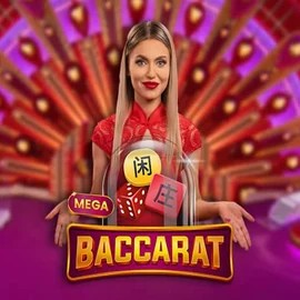 Mega Baccarat logo by Pragmatic Play Rocket Riches Casino