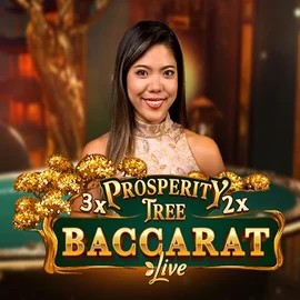 Prosperity Tree Baccarat casino game by Evolution – featured logo at Rocket Riches Casino