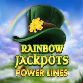 Rainbow Jackpots Power Lines logo – Jackpots by Red Tiger Gaming at Rocket Riches Casino