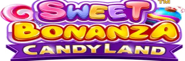 Sweet Bonanza Candy Land Live online game logo by Pragmatic Play on rocket-richescasino.com