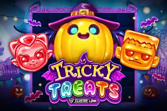 Tricky Treats logo – Slots by Push Gaming at Rocket Riches Casino
